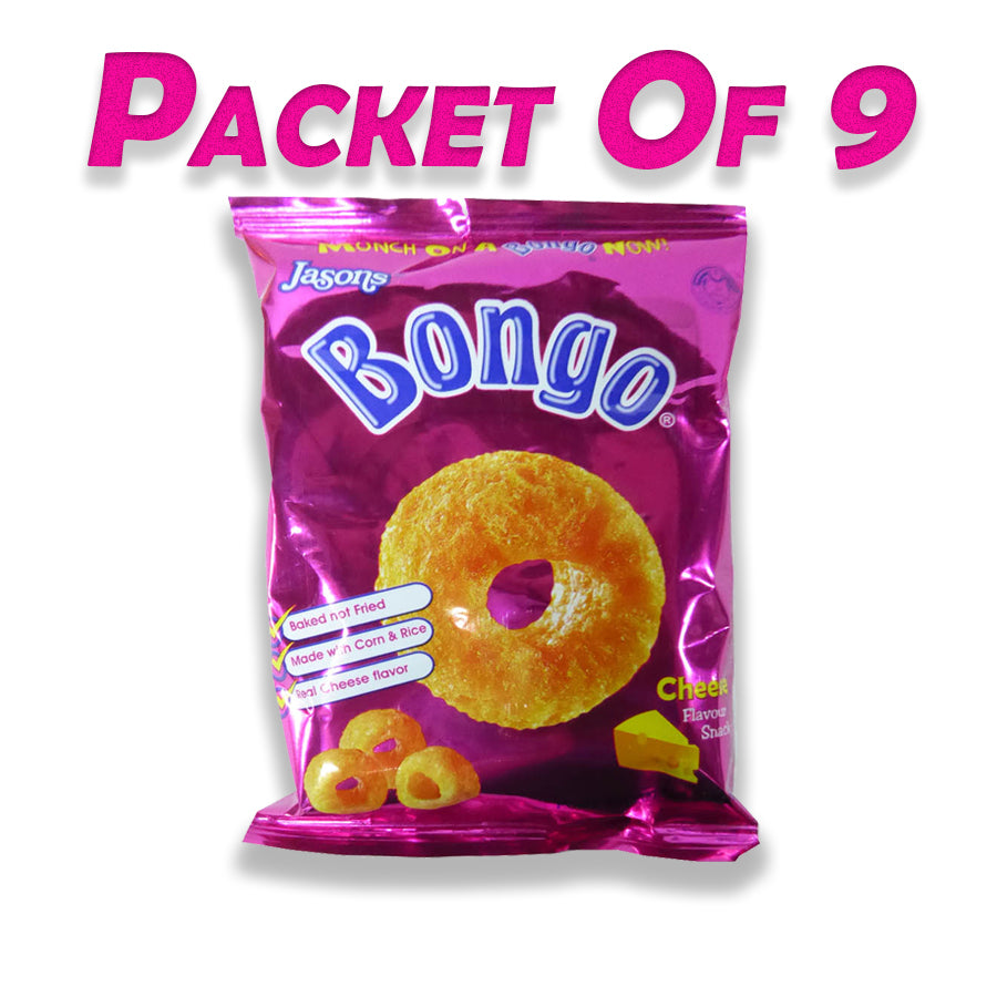 Bongo Pack Bongo Cheese Flavor (small pack 28 grams) Pack of 9