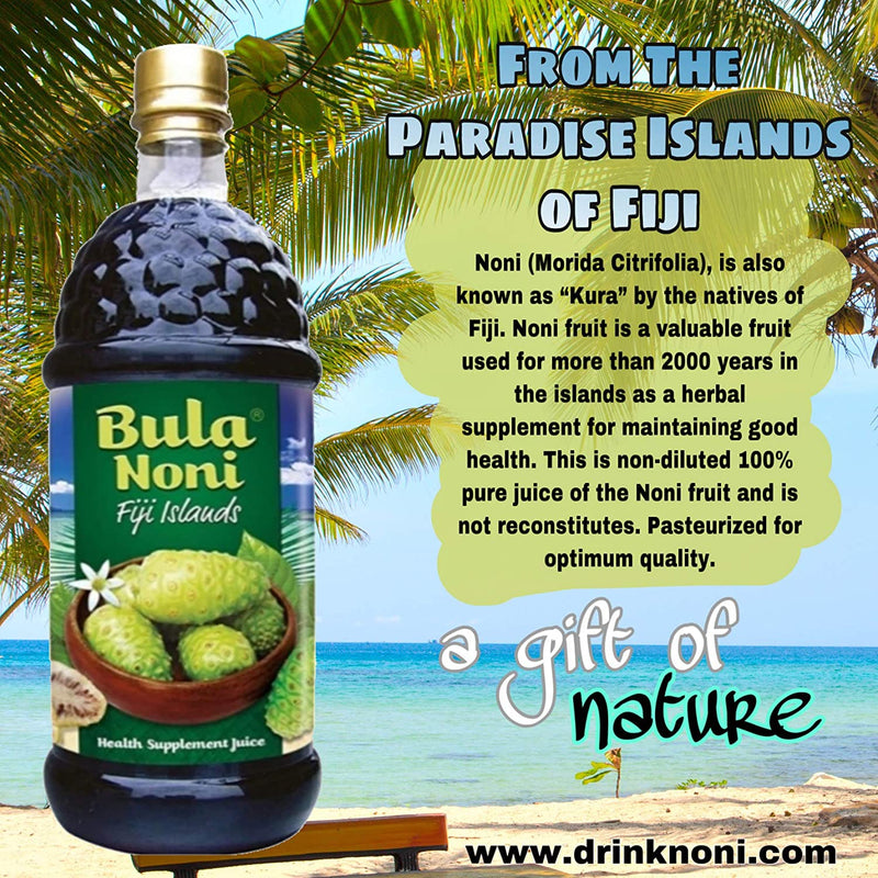 Bula Noni®- 100% Certified Organic Juice | Boosts Immune System (Single 1 Liter Bottle) Packed with Antioxidants for your Wellbeing.