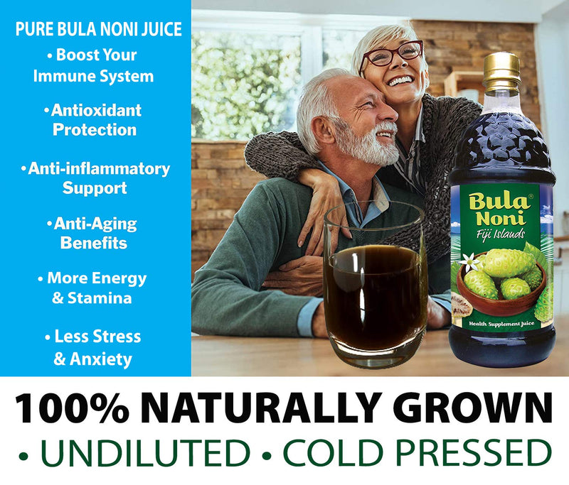Bula Noni®- 100% Certified Organic Juice | Boosts Immune System (Single 1 Liter Bottle) Packed with Antioxidants for your Wellbeing.