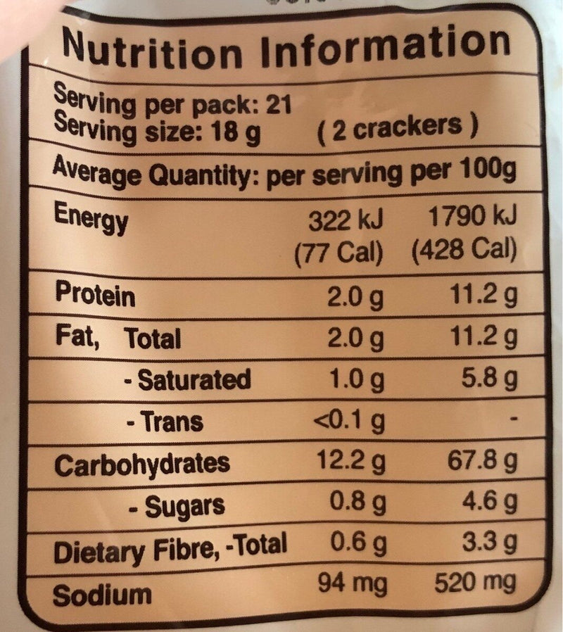 FMF Breakfast Crackers  375 grams